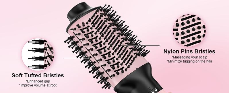 Farery 2-in-1 Blow Dryer Brush Set for Frizz-Free Blowout | 2-inch Rotating Hair Dryer Brush & 3-inch Hot Air Brush with Oval Barrel