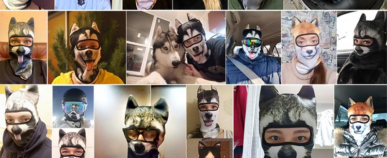 BIGWIG 3D Cat Ski Mask with Ears, All-Season Animal Head Outdoor Sports UV Protection Face Mask, Digitally Printed Mask, Cool Cat Face Cover, Suitable for Skiing, Music Festivals, Cycling, and Halloween