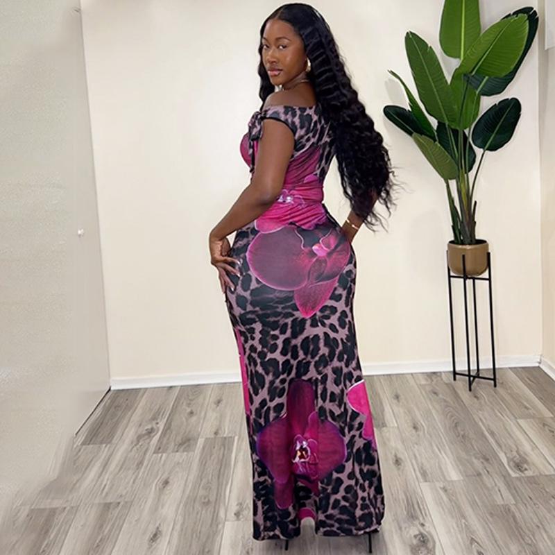 Two-piece Set Women's Floral Print One Shoulder Sleeveless Lace-up Tank Top & Bodycon Skirt, Casual lounge set, Backless Strapless Irregular Neck Crop Top Long Skirts Suits, Party Club Date Holiday Casual Outfits For Ladies Summer Clothes Wear