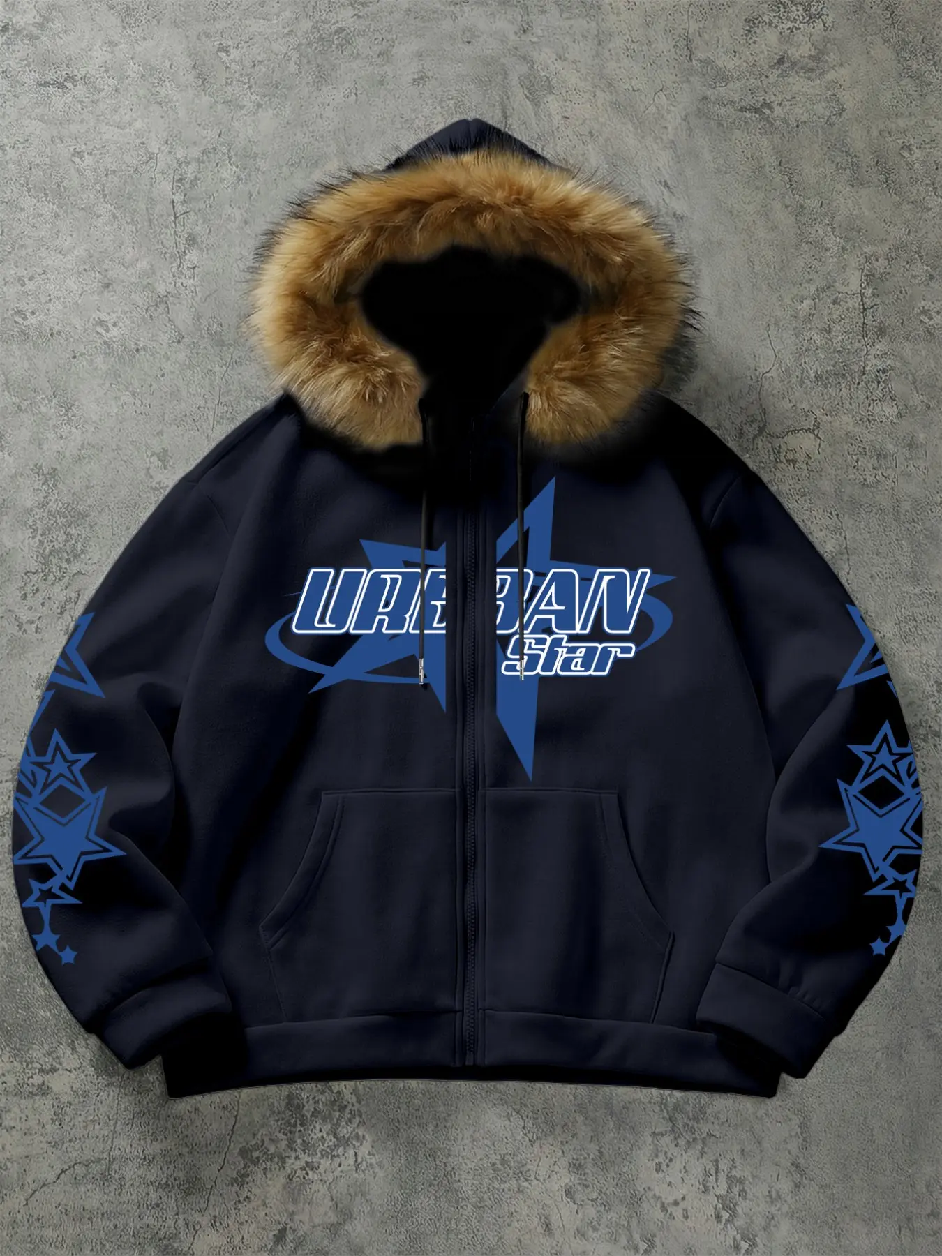 Y2K Cybercore Star Graphic Full Zip Hoodie - Unisex American