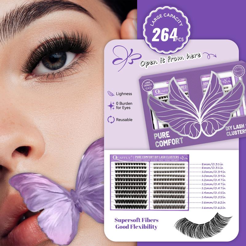 Eyelash Extension Kit, 1 Box Individual False Eyelashes with Eyelash Glue & Tweezers & Brush & Eyelash Remover, Professional Eye Makeup Accessories, Cosmetic