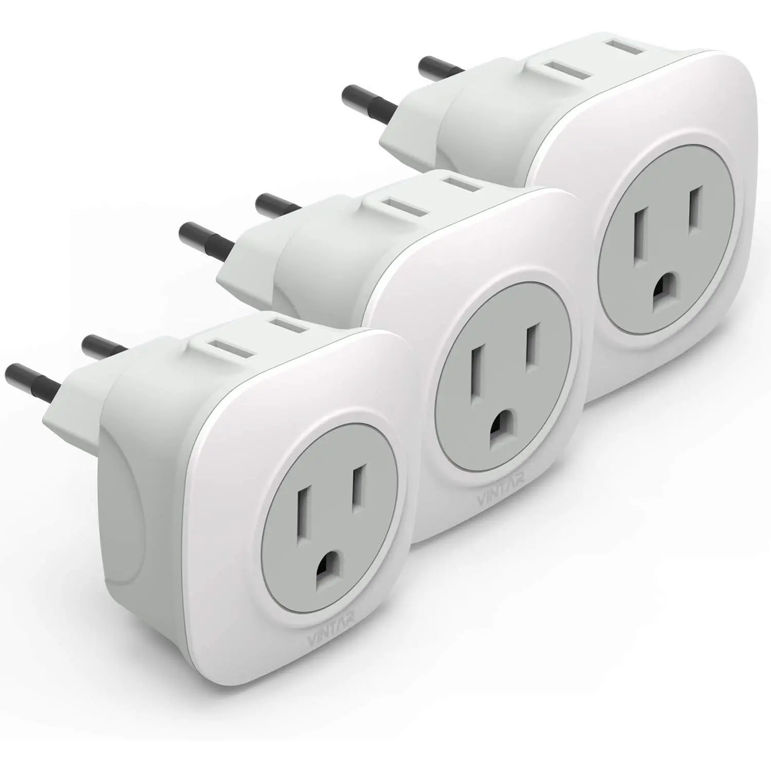 European Travel Plug Adapter, 3 Pack Type C Plug Adapter | 2 Outlets, International Power Plug Adapter, Travel Essentials for  to  France Iceland  Greece