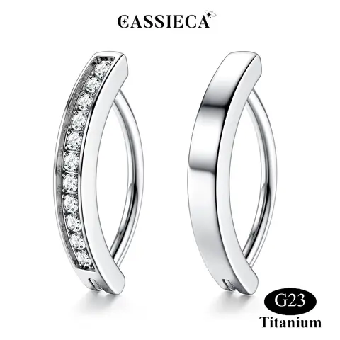 CASSIECA Titanium Belly Button Rings 14G G23 Solid Titanium Belly Button Piercing Clear CZ Clicker Belly Rings for Women CZ Opal Belly Rings Simple Reverse Navel Rings Belly Piercing Body Jewelry, Clickers, Unisex Sohochic