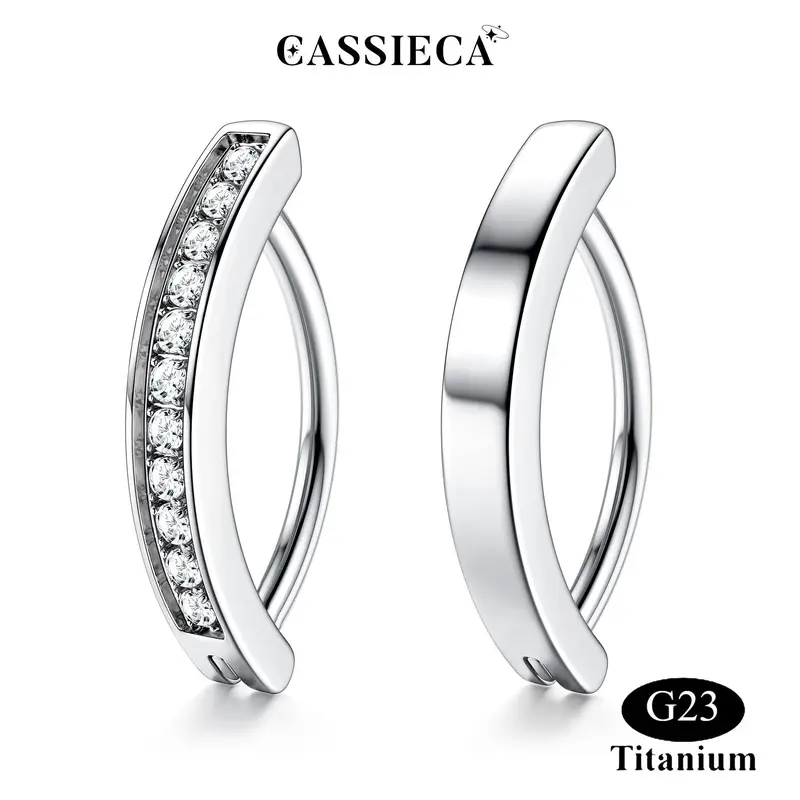 CASSIECA Titanium Belly Button Rings 14G G23 Solid Titanium Belly Button Piercing Clear CZ Clicker Belly Rings for Women CZ Opal Belly Rings Simple Reverse Navel Rings Belly Piercing Body Jewelry, Clickers, Unisex Sohochic