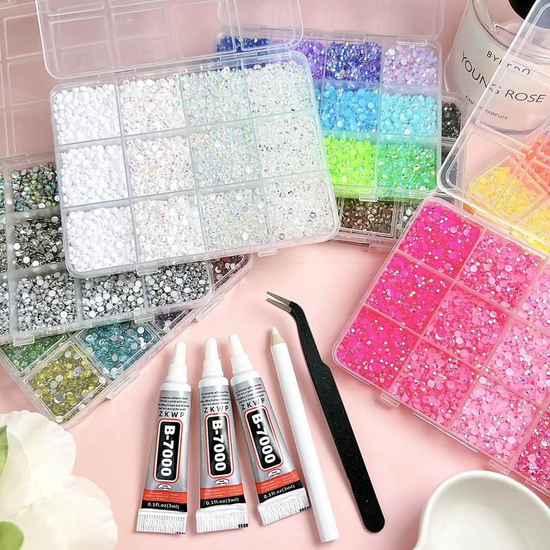 1Set 84 Colors 3mm Semi-circular Nail Rhinestone for Bedazzling Kit 3D Colorful Spark Jelly Flatback Resin Diamond Jewelry DIY Book Headphone Case Glasses Nails Supplies
