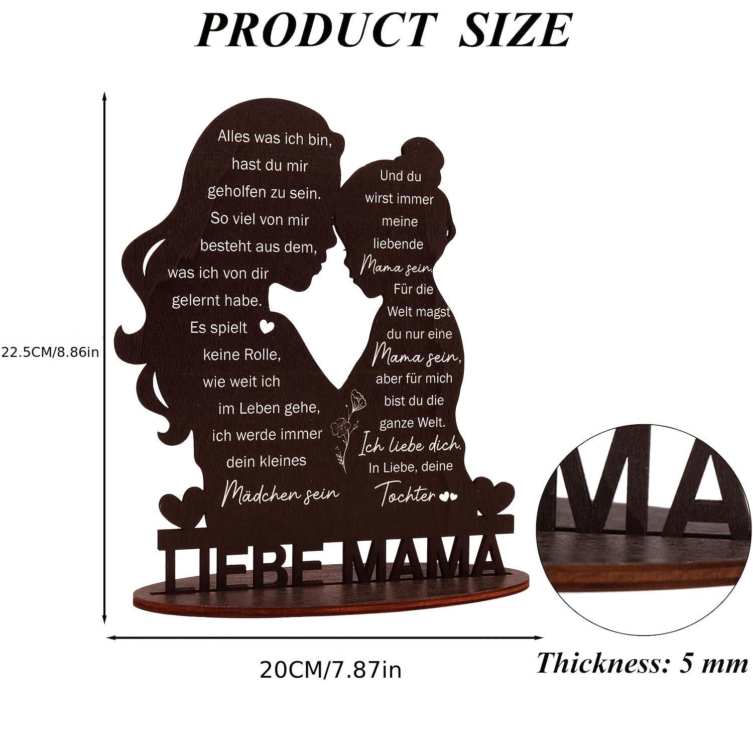 2D Plane Mother-Daughter Gift, Mom Birthday Gift, Love Mom Wooden Sign, Daughter's Gift for Mom, Christmas Calendar