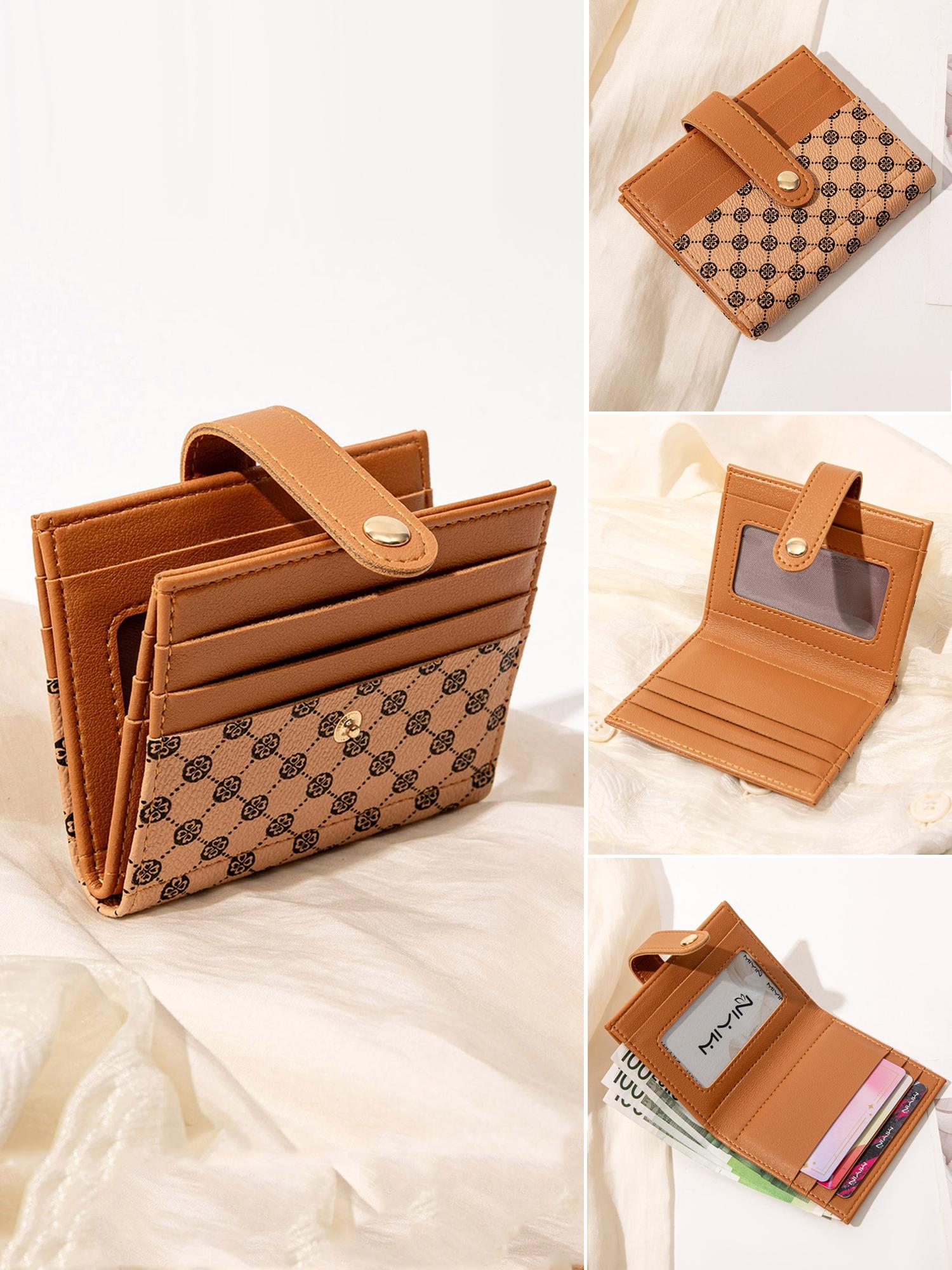 Unisex Printed Ultra Slim Short Bifold Wallet For Women, Trendy Wallet, Compact Multi-Slot Credit Card Holder, Multi-Functional Mini Purse, Practical Portable Wallet For Daily Use