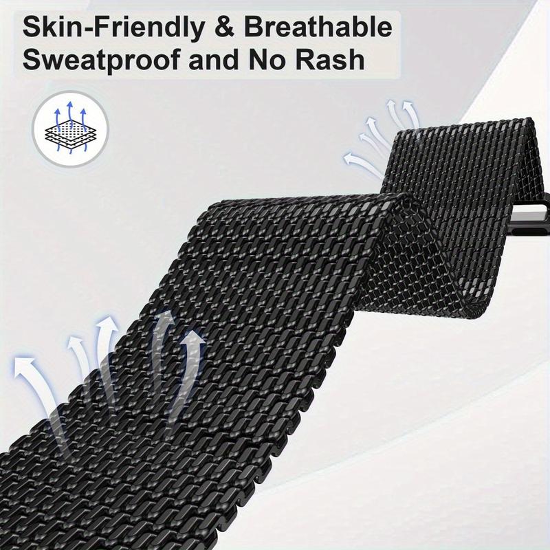 BUREI Milanese Metal Buckle Adjustable Band for iWatch Series 1-11/SE/SE2/Ultra/Ultra2  (38-49mm) - Parachute Style, Unisex Design (Watch Not Included)#TikTokShopHolidayHaul