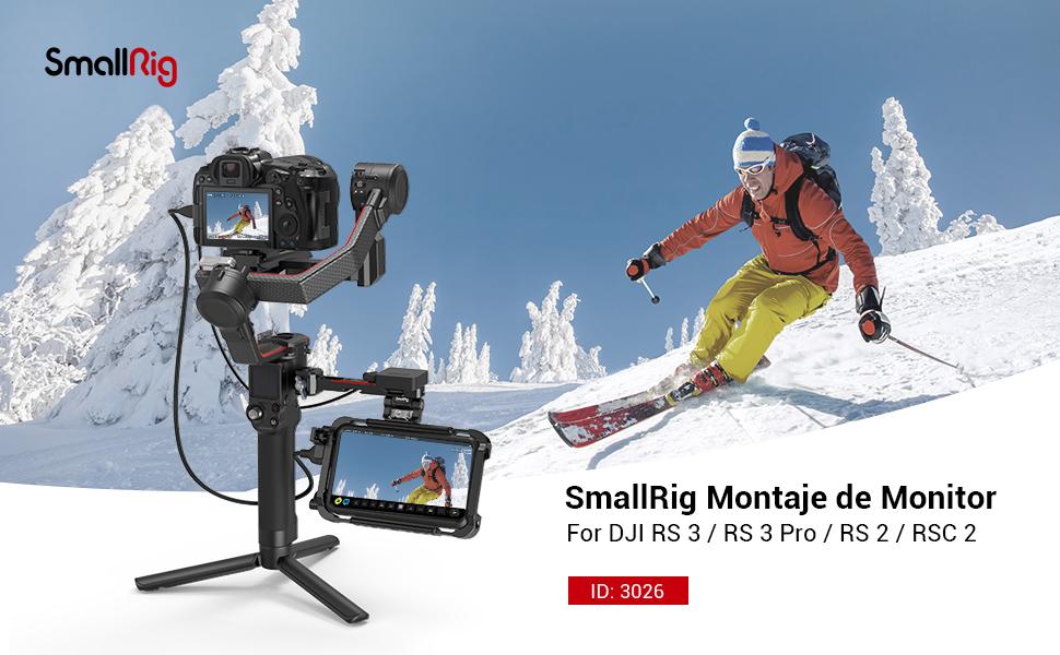 SMALLRIG Adjustable Camera Monitor Mount with Quick Release NATO Clamp, Cold Shoe Mount, Anti-Twist Design for DJI RS 2 / RSC 2 / RS 3 / RS 3 Pro/RS 3 Mini - 3026B