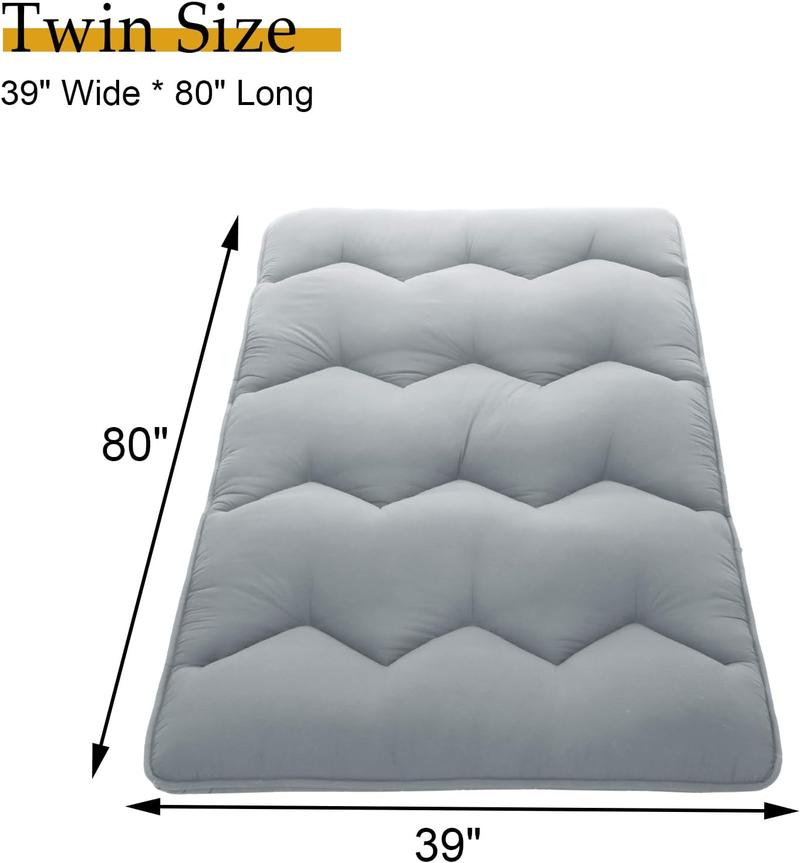 Japanese Futon Mattress, Twin/Full/Queen Size Foldable Japanese Style Floor Mattress Roll Up, Tatami Mat, Camping Mattress Pad Japanese Futon Mattress, Twin/Full/Queen Size Foldable Japanese Style Floor Mattress Roll Up, Tatami Mat, Camping Mattress Pad