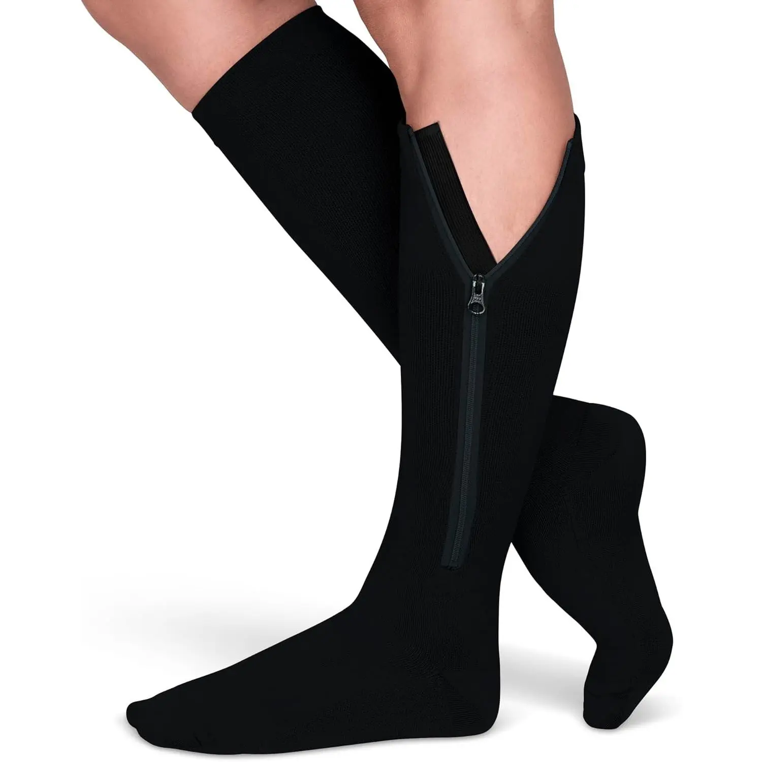 20-30mmHg Graduated Zipper Compression Socks for Men & Women, Closed Toe Zippered Compression StockingsGift