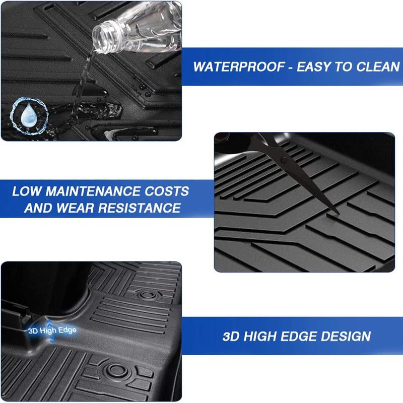 Canvcle All Weather Floor Mats for Honda CR-V 2017-2020 CRV Accessories Front Rear 2 Row Rubber Mats High Edge Car Interior Kit Non-Slip TPE Material Odorless Easy Clean Custom Fit 3D Laser Scanning