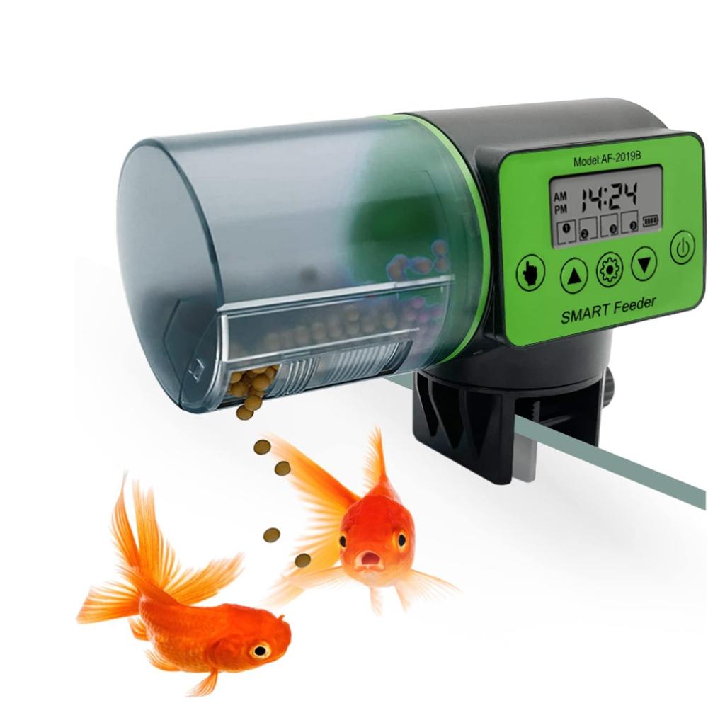 200ML Automatic Fish Feeder with Smart Timer, Battery Powered for Goldfish, Fish Tank, Aquarium and More, Large Capacity Fish Feeding Device
