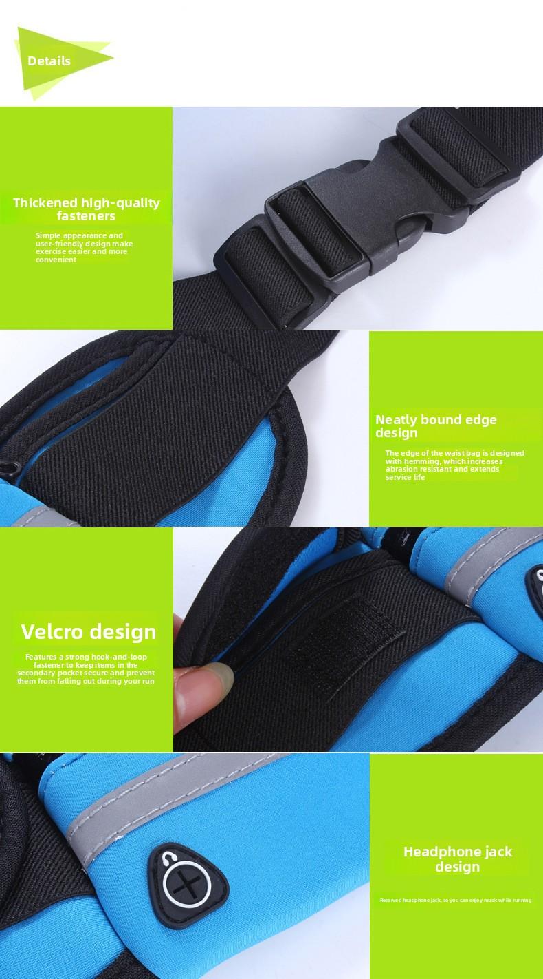 Multifunctional fanny pack, action running mobile phone, ultra-thin waterproof and anti-theft fanny pack, wear-resistant for outdoor work