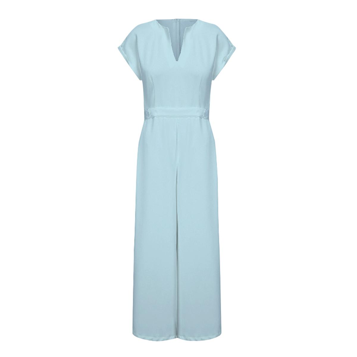 UOOZEE Women's Chic Elegant Cap Sleeve V-Neck Wide Leg Overall - Fitted Polyester Women's Clothes, Minimalist Style Outfit for Teacher, Interview (Note: Runs 1 size smaller; order 1 size larger),summervibes UOOZEE Women's Chic Elegant Cap Sleeve V-Neck Wide Leg Overall - Fitted Polyester Women's Clothes, Minimalist Style Outfit for Teacher, Interview (Note: Runs 1 size smaller; order 1 size larger),summervibes