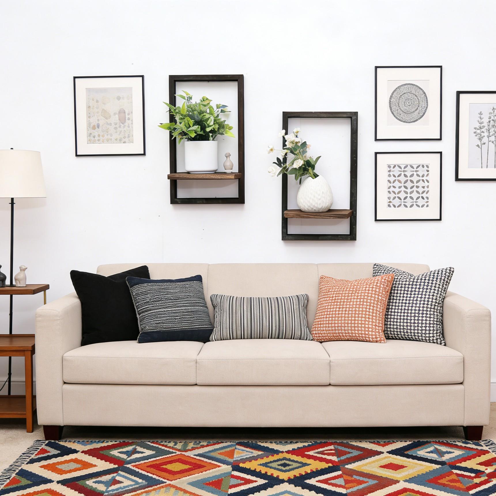 Wall-Mounted Plant Rack, Space-Saving Vintage Colorful Plant Shelf, Indoor Home Decor, Succulent and Herb Display Stand, Floating Board Organizer