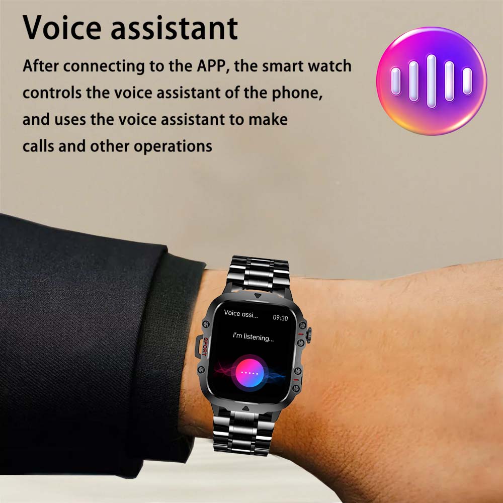 2026 New Business Multifunctional Smart Watch With LED Light Wireless calling /Dial Multi-Sport Modes Call & Message Alerts Custom Wallpaper Compatible With iOS/android