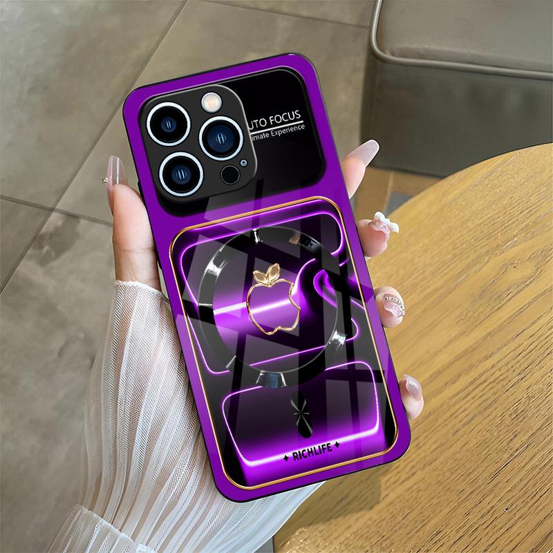 Luxury Neon Glow Neon-Contoured MagSafe Case Edition Premium Tempered Glass Lens Protection for iPhone Samsung Case iPhone 17Pro Max Air 16 15Plus 14 13 12 11 XR XS S26Ultra S25 Phone Case #SummerVibes 985