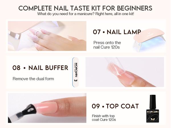 Morovan Poly Gel Nail Kit Starter Kit: 6 Colors Poly Nail Gel Kit with U V Lamp Best Valentine Gift For Her Complete Nail Extension Poly Gel Kit for Beginners