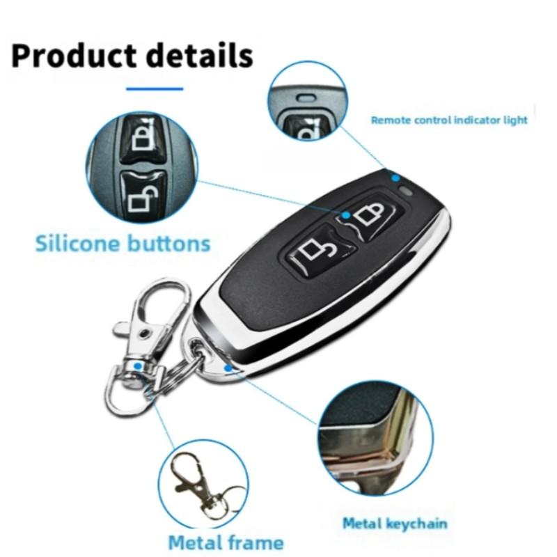 Universal 433 Mhz Wireless Clone Switch, 2-Button Gate Garage Door Control, Duplicator Remote Control Key, Lithium Button Cell Batteries Included