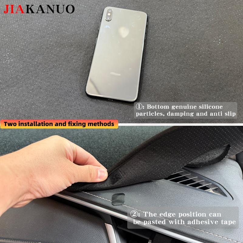JIAKANUO Dash Cover Mat for 2024-2026 Toyota Tacoma Dashboard Pad Carpe Sunscreen Heat Insulation Anti Glare Reflective Protection Black Polyester with Silicone Anti Slip Particles