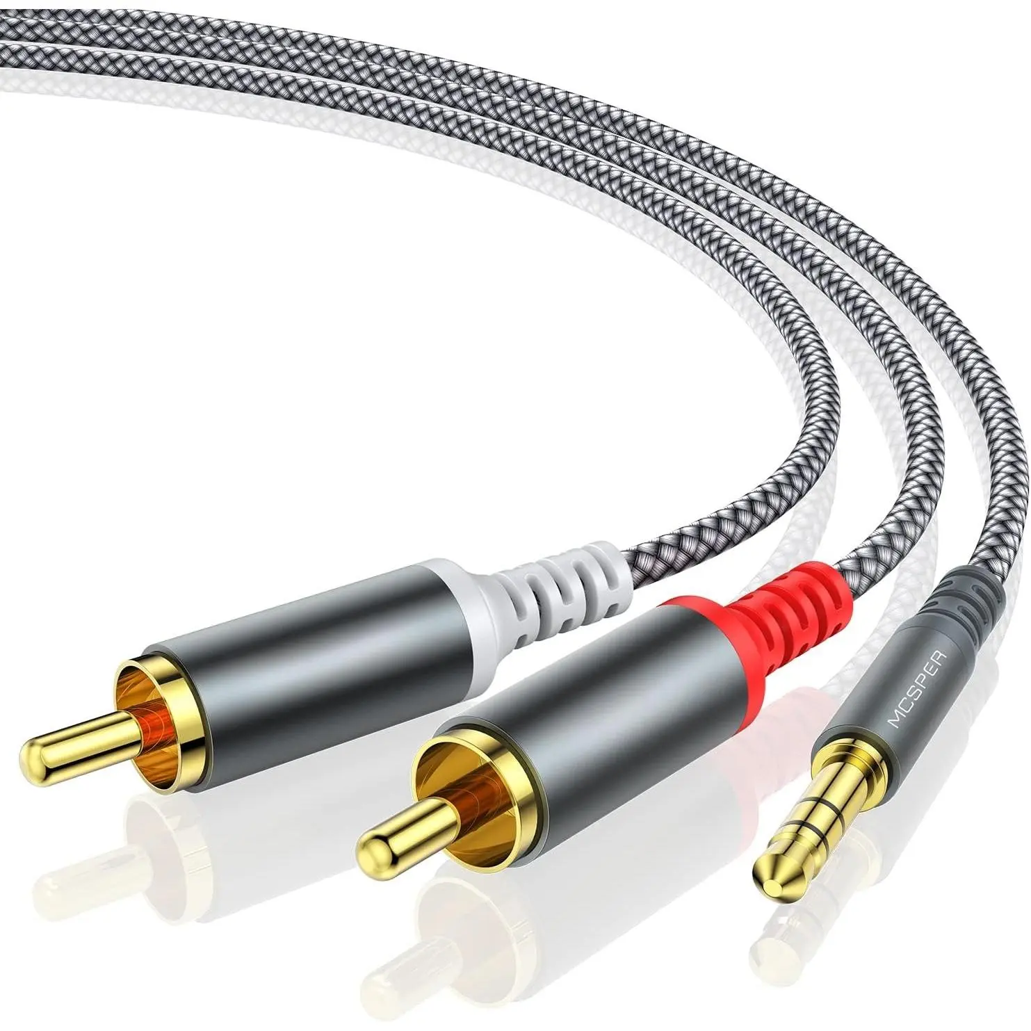 to 3.5mm AUX , (6.6 ) 3.5 mm 1/8 to  2-Male Headphone Jack Adapter Splitter  Stereo Audio Cord for Connects a Smartphone, Tablet, HDTV