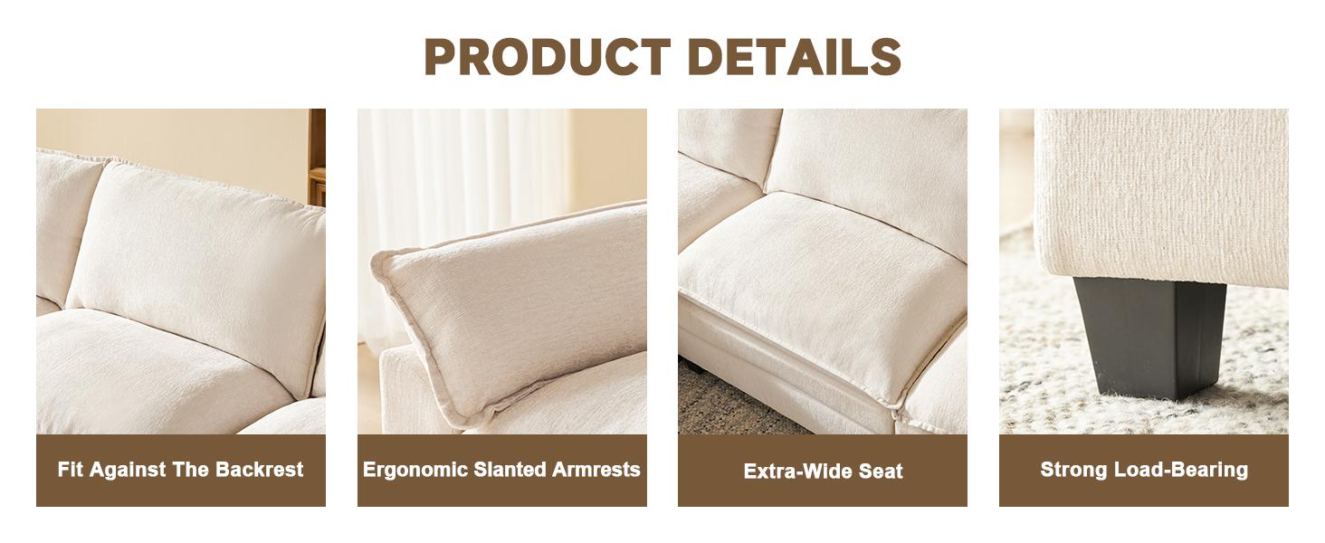 【2-3 Packages】110-143 Inch Modular Couch Sectionals with Ottoman, Big Comfy Cloud Couches, L/U Shaped 4-6 Seat Modular Sectional Sofa, Modern Cloud Sectional Couches for Living Room, Deep Seat Sofa