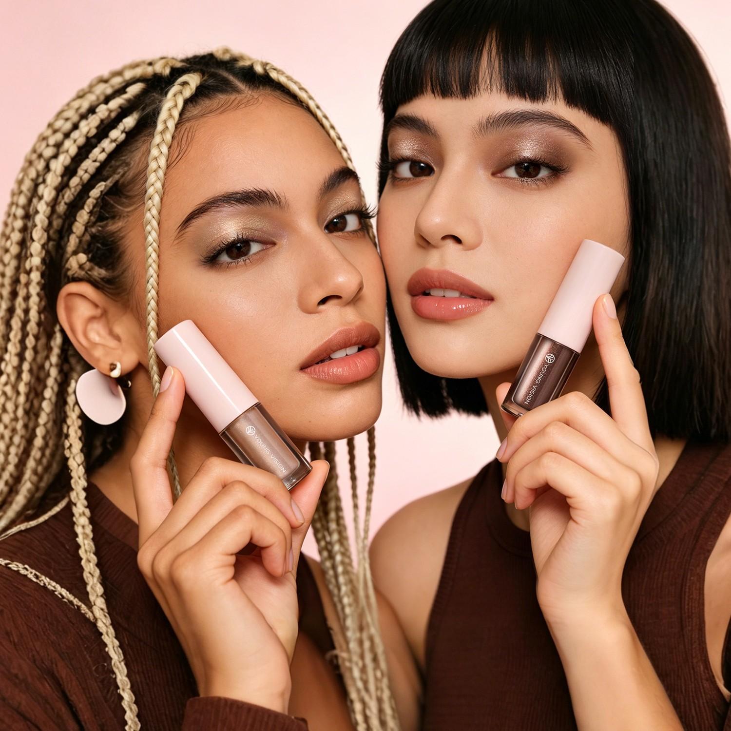 YOUNG VISION Liquid Eyeshadow, Fall Winter Warm Tone, Lightweight Long-Lasting Formula, Deep Eye Shadow Effect, Cosmetics