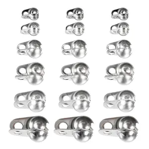 Stainless Steel Ball Chain Connector, Clamshell Style Crimp Ball Tips Link Connection Fit for 2/2.4/3.2/4.5/5/6mm Ball Chain, Pack of 130