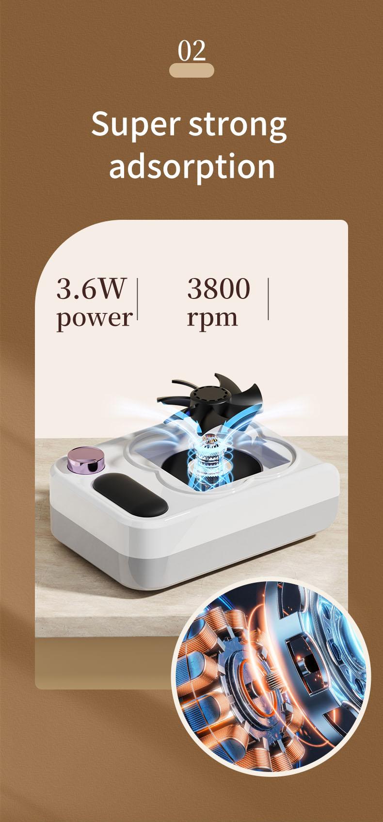 Marwell - Professional nail vacuum cleaner, electric nail dust collector with grinding drill bit, UV lamp, adjustable speed. Suitable for home use and professional nail salons.