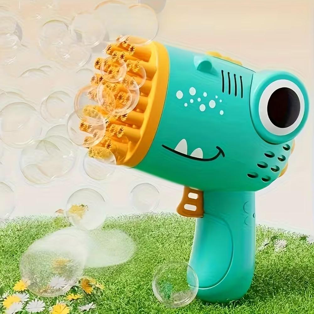 Handheld Outdoor Wedding Party Bubble Machine, 40-Hole Dinosaur Bubble Blower, Includes 50ML Bubble Solution, No 4AA Batteries Included