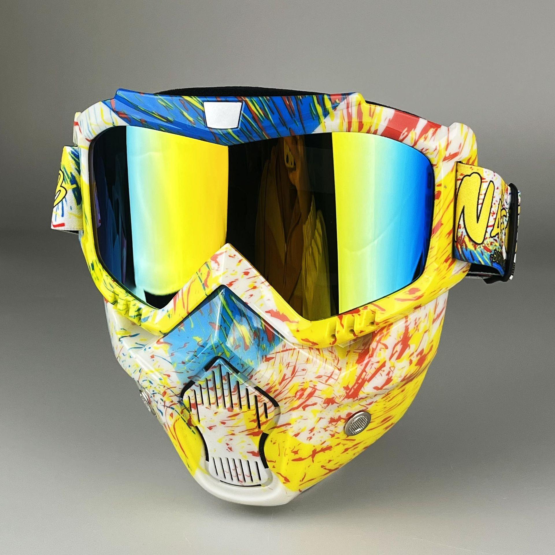 1pc Nafeib Ski Goggles, Outdoor Cycling Mask, Tpu Sports Motorcycle Windproof Protective Eyewear, Adjustable Nose Pad, Headband Included