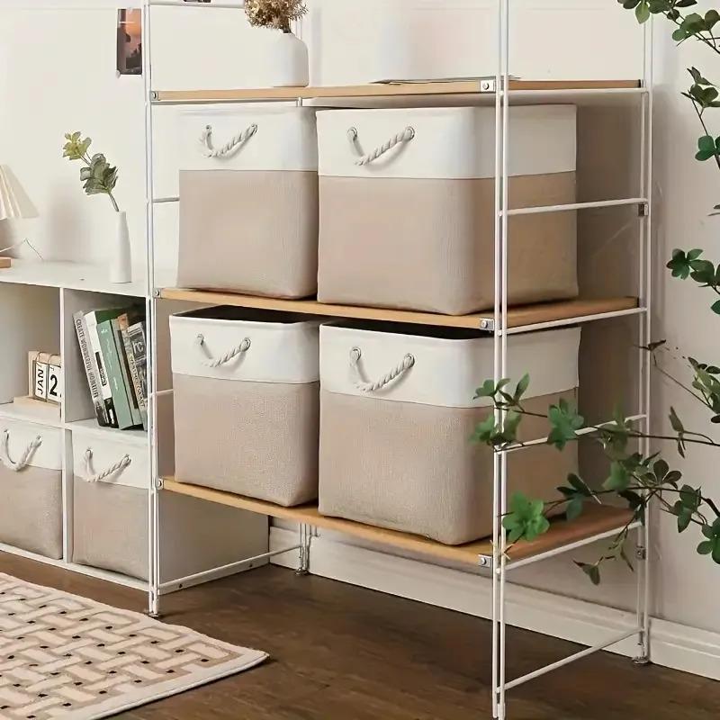 4 Large Foldable Storage Boxes, Foldable Organizer, HomeWardrobeClothesandQuiltOrganizingBaskets, Large Capacity Packing Bags - Heavy-Duty Fabric, Space-Saving Foldable Design, Suitable for Wardrobes, Under Beds - Easy to Clean for Clothes and Toy Storage