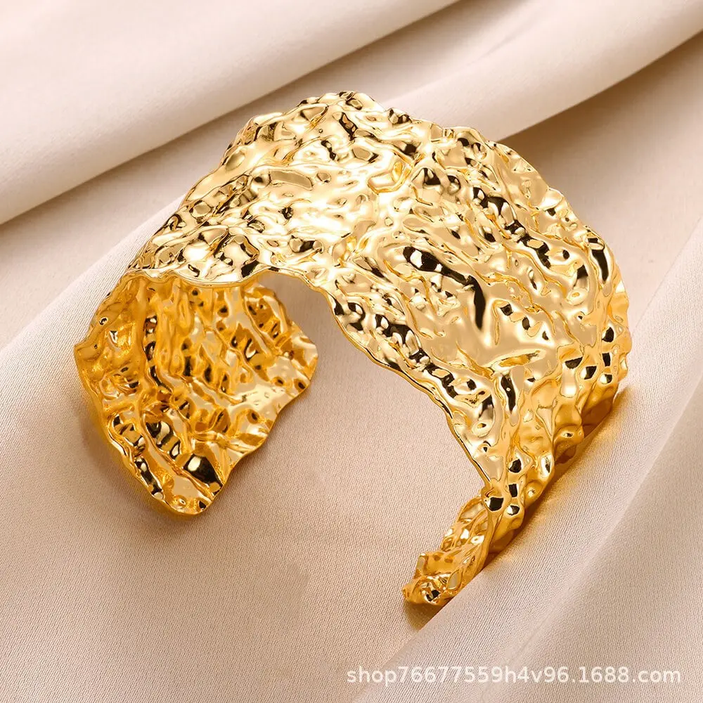 Golden Lava Fold Wide Opening Bracelet