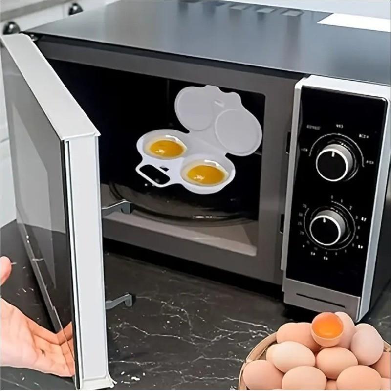 Microwave Fried Egg Maker Set, Egg Cooker, Non-Stick Material, Easy Clean, Perfect Shape, Quick Prep, Healthy Cooking Tool for Kitchen and Restaurant