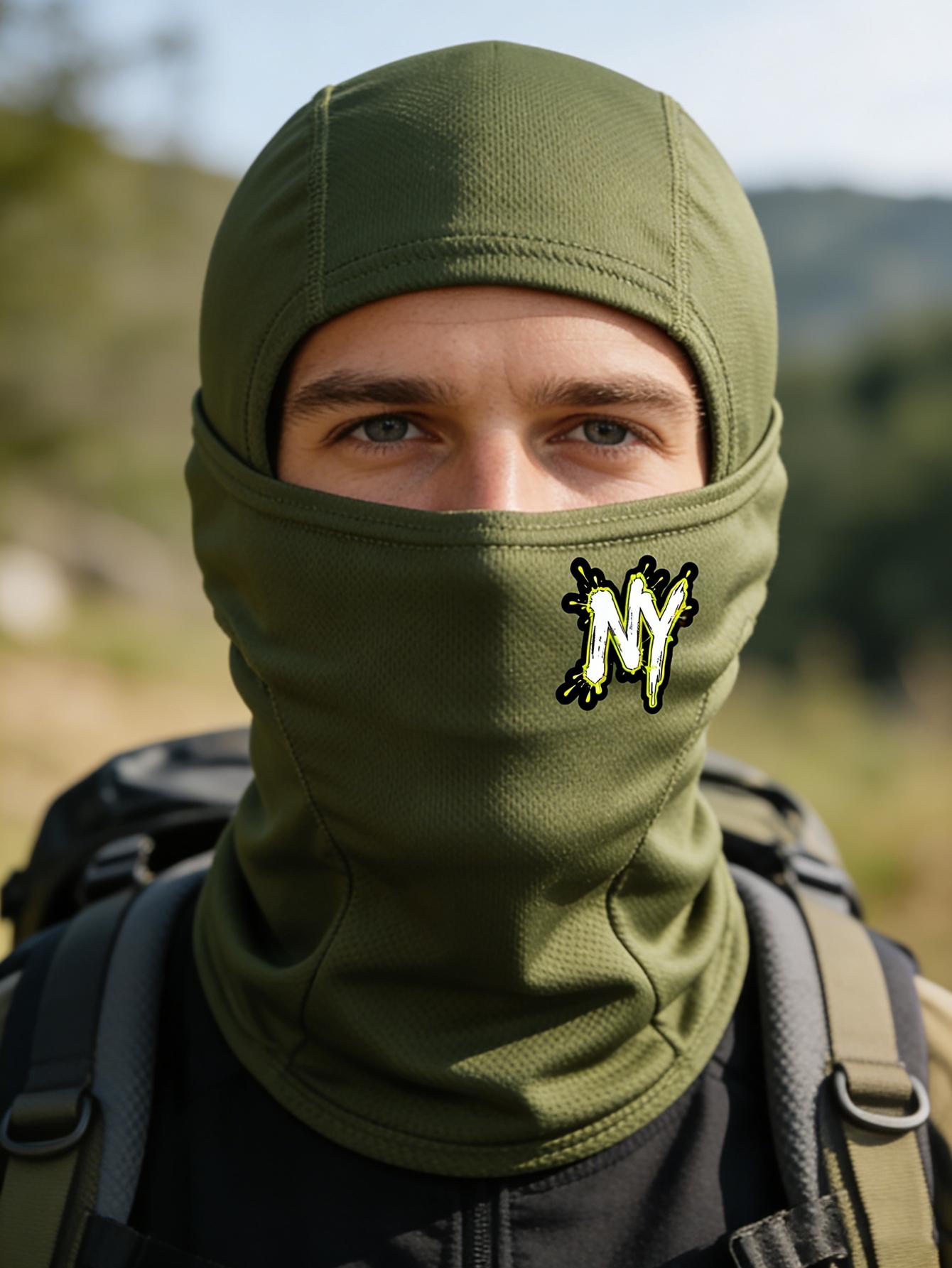 Musion2026 NY Print Cycling Balaclava, Windproof Sunscreen Outdoor Mask, Ideal for Cycling and Camping, All Seasons Casual Wear