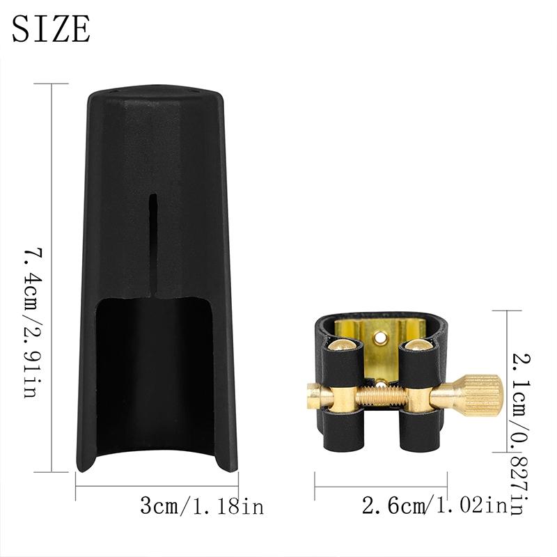 SLADE Saxophone Mouthpiece Ligature and Cap Woodwind Instrument Parts for Alto Soprano Tenor Sax Clarinet Leather Clip Fastener