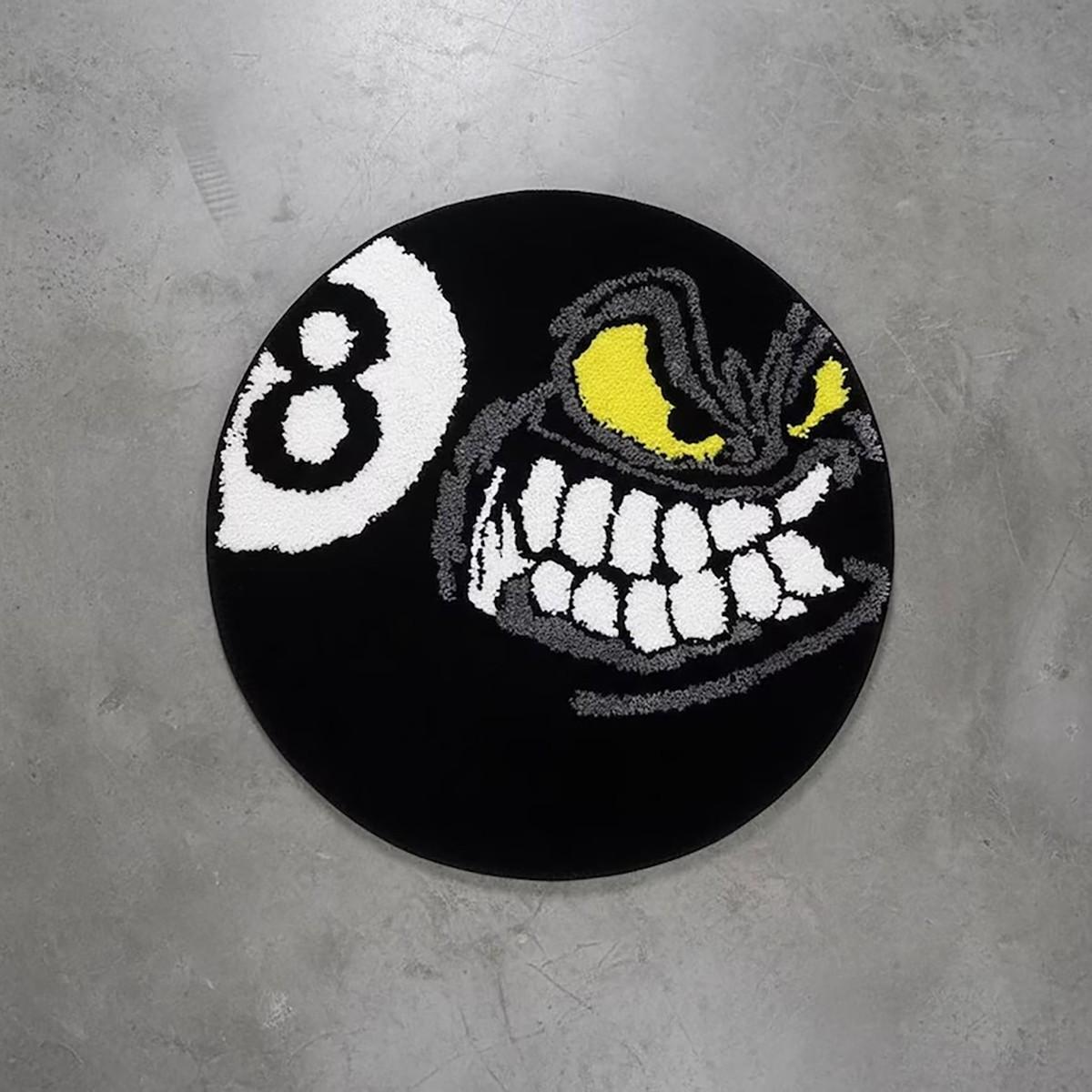 American Street Style Ghost Face Rug, Hip-Hop Living Room Sofa Mat, Non-Slip Bedroom Bedside Pad, Washable Decorative Carpet for Multiple Settings