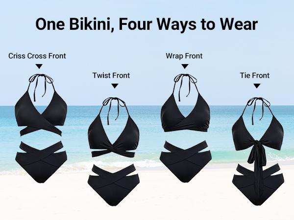 Holipick Two Piece Bikini Sets for Women High Waisted Bikini Push Up Swimsuit Halter Wrap Criss Cross Bathing Suit Triangle Bikini Top Bandage Tie Front Swimsuit with V Cut Bikini Bottoms Twist Front Bikini Top with Full Coverage Bottom Holipick Two Piece Bikini Sets for Women High Waisted Bikini Push Up Swimsuit Halter Wrap Criss Cross Bathing Suit Triangle Bikini Top Bandage Tie Front Swimsuit with V Cut Bikini Bottoms Twist Front Bikini Top with Full Coverage Bottom
