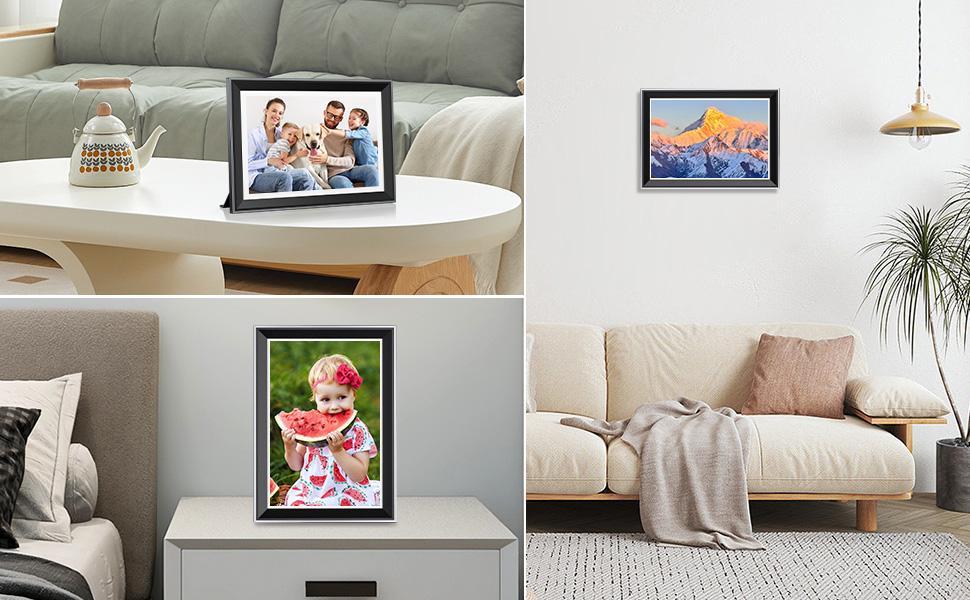 CAMKORY 10 Inch WiFi Tablet Digital Photo Frame 16GB Smart Electronic Picture Frame | FHD IPS Touch Screen | Auto-Rotate | Slideshow Mode | Send Photos Instantly from Your Phone | An Ideal Christmas Brithday Gift to Bring Joy to Friends & Family