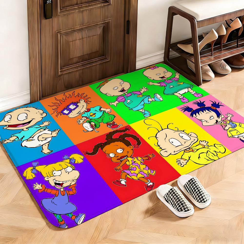 Classic Rugrats Floor Mat This soft flannel mat provides a cozy Soft flannel mat with quick water absorption, non-slip and durable. Easy to clean, ideal for bathroom and entryway use.