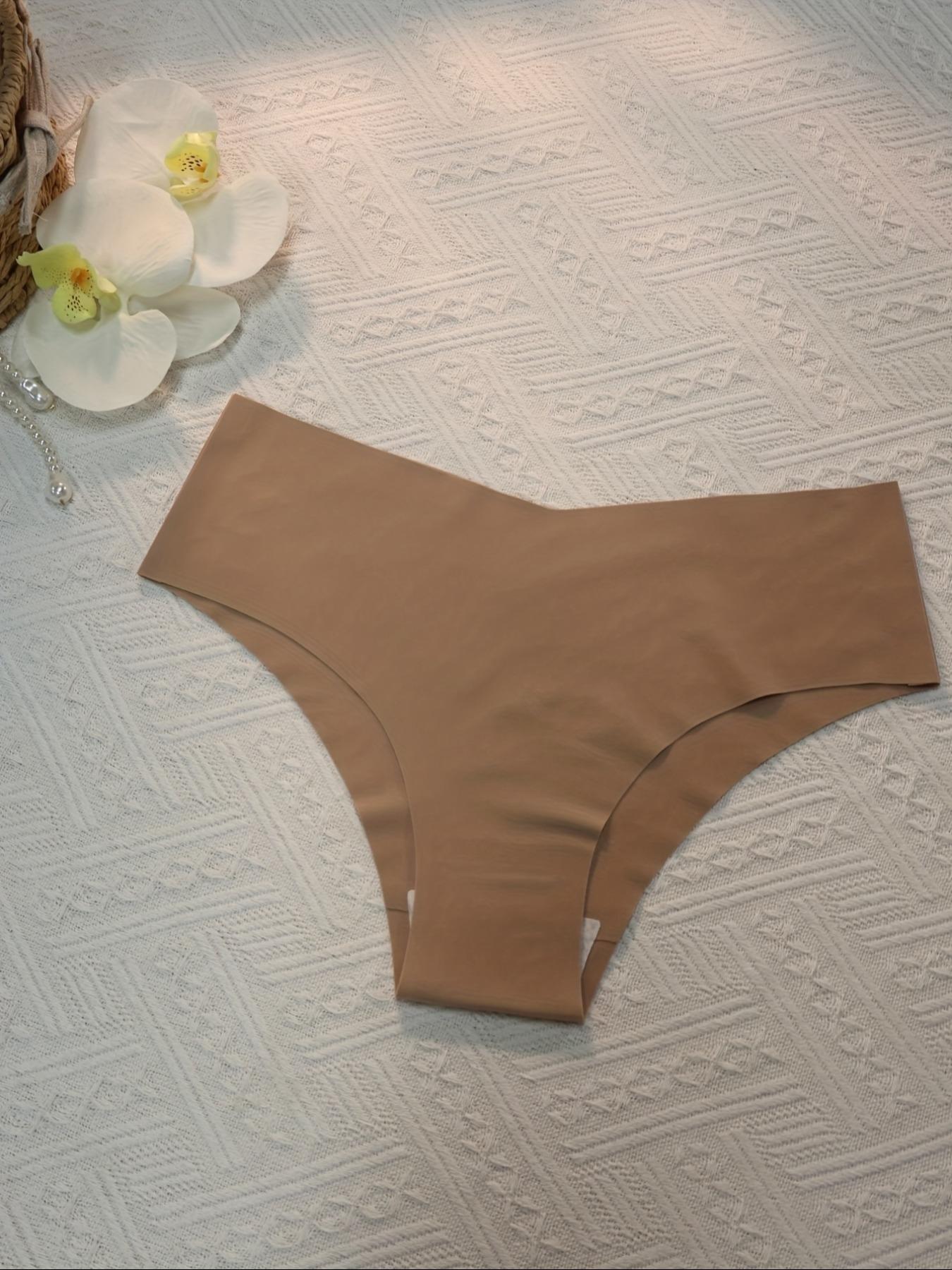 Women's Seamless Invisible Breathable Low Waist V-Shape Bikini Panties, 5 Pack Casual Sporty Smooth Yoga Underwear for All Seasons