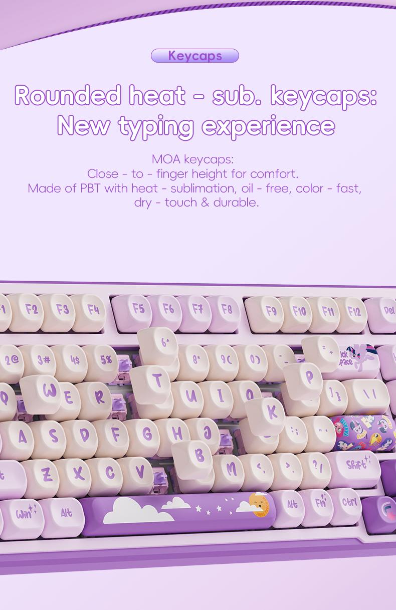 My Little Pony MLP GK01 Bluetooth wireless keyboard dual-mode pink silent keyboard mouse set high-value girls office keyboard and mouse typing game computer notebook tablet IPad pass