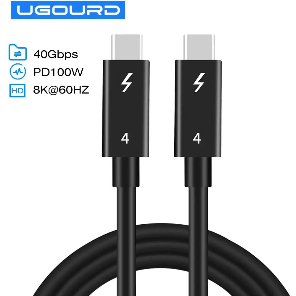UGOURD Thunderbolt 4 Coaxial Cable USB4 Type C to Type C 40Gbps 100W Fast Charging Cable 2m -0.3m for EGPU iPhone iPad MacBook