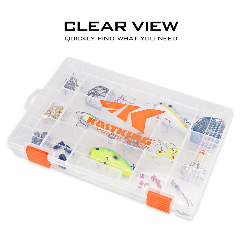 KastKing Tackle Boxes, Plastic Box, Plastic Storage Organizer Box with Removable Dividers - Fishing Tackle Storage - Box Organizer - 2 Packs /4 Packs Tackle Trays - Parts Box Adjustable