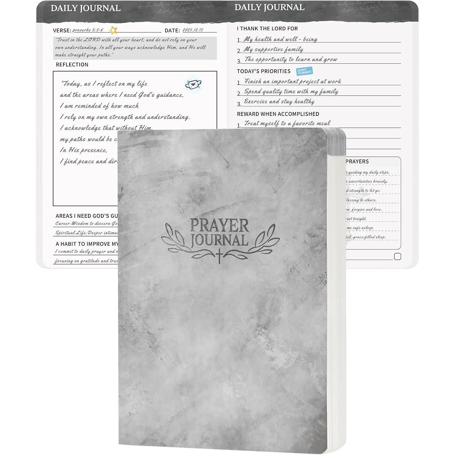 Christian Daily Prayer Journal for Men, Gratitude Journal Planner, Undated 3 Month  Notebooks for Note Taking, 120 gsm Thick Paper