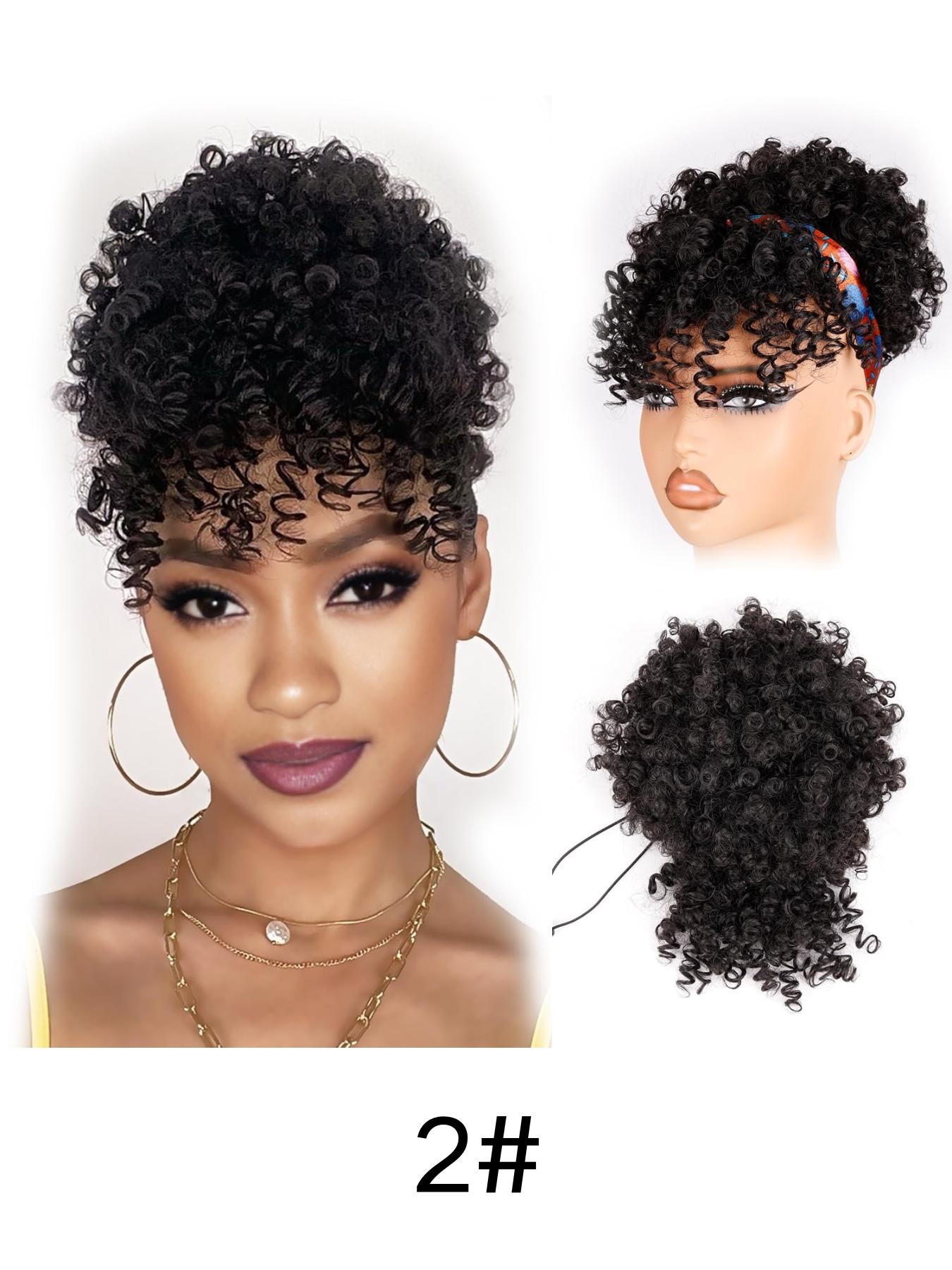 Explosive Bob Wig Hair Extension Block, Curly Synthetic Fiber, Daily Wear Accessory, All-Season Use, Ideal for Women