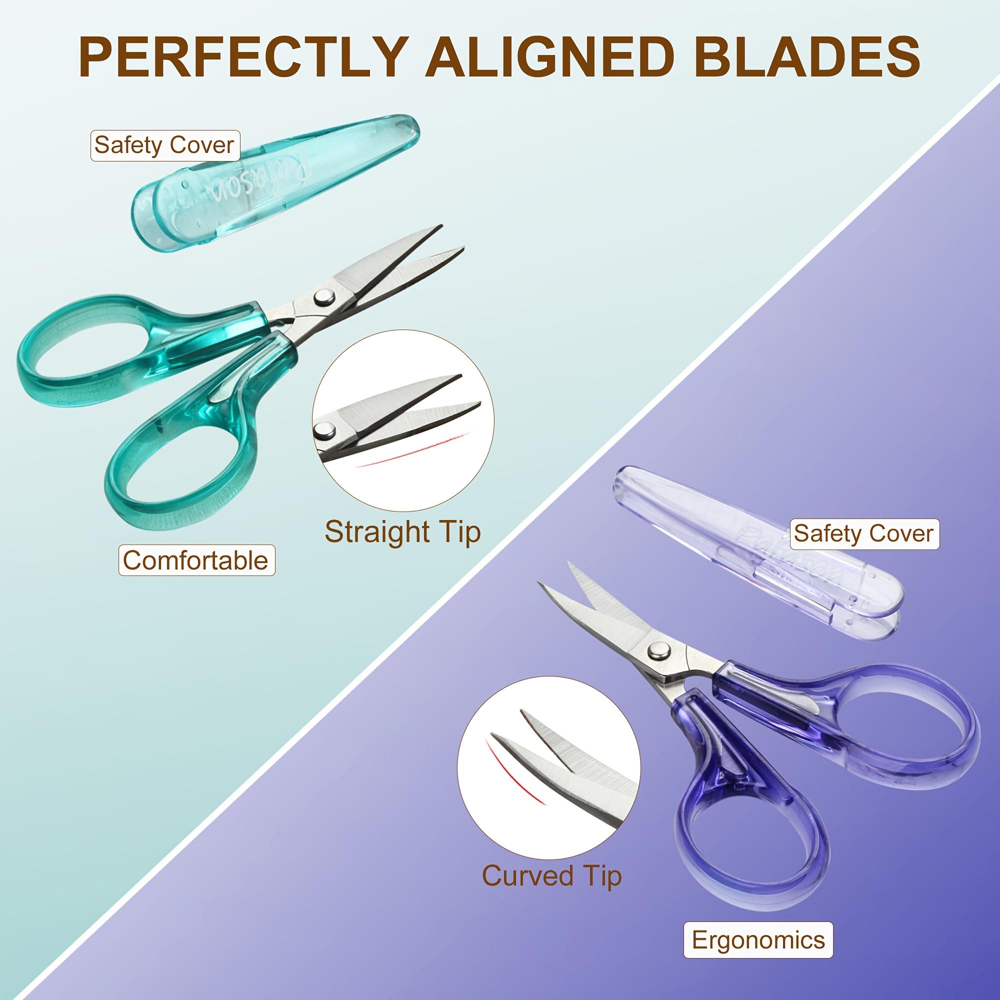 Precision Mini Scissors, Stainless Steel, Protective Cover, Sewing Tools - Ideal for Embroidery, Quilting, Sewing & Crafts