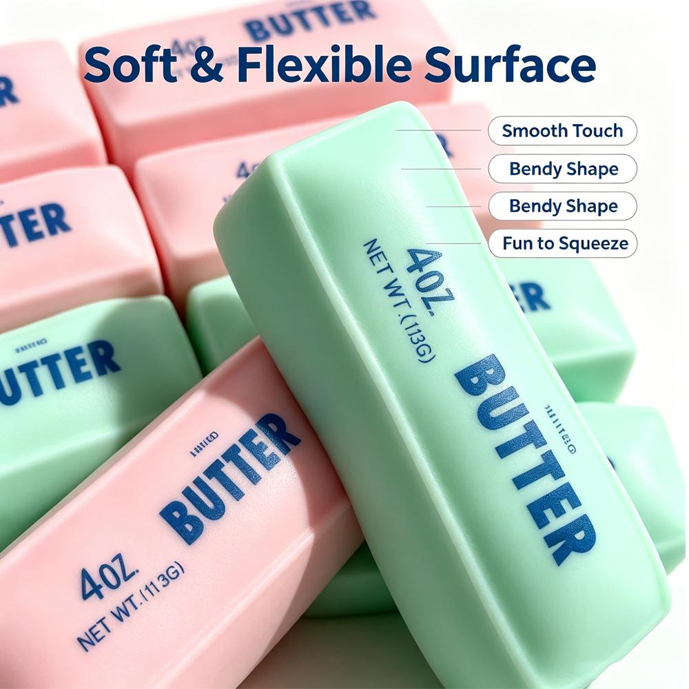 Crunchy Butter Squishy Cheese Sticks Toy,Slow-Rebound Stress Relief Toy Building Blocks,Cute Soft Sensory Toy, Relaxing Desk Toy Squeeze Toy Stress Relief Desk Toy For All Ages,Stress Relief Gift