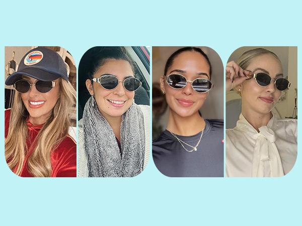 SOJOS Retro Oval Sunglasses for Women Men Trendy Sun Glasses Classic Shades UV400